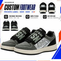 Fabricant en gros de baskets personnalisées OEM/ODM, marque privée, en cuir microfibre, pour hommes et femmes, chaussures décontractées de marche et de skate