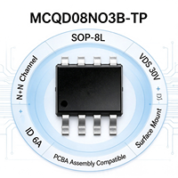 MCQD08N03B-TP Dual N Channel MOSFET 30V 6A SOP-8L Transistor Pemasangan Permukaan PCBA Assembly Kompatibel