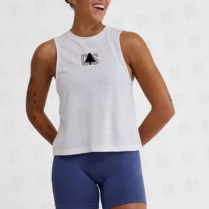 Débardeur court sans manches OEM en coton de haute qualité pour femme, coupe décontractée, style athlétique, vente en gros - Product Image 3