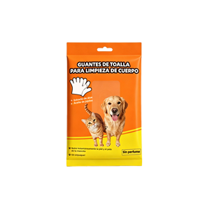 Guantes de tela para limpieza corporal de mascotas con aceite de aloe y jojoba para perros y gatos, sin enjuague ni perfume - Product Image 1