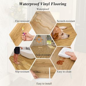 Revêtement de sol en vinyle PVC auto-adhésif imperméable de qualité supérieure, finition chêne, avec design graphique, pour usage domestique et commercial. - Product Image 4