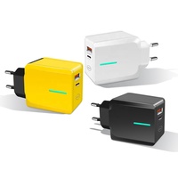 Chargeur de voyage USB-C double port 66W, adaptateur d'alimentation rapide pour téléphones mobiles, prise EU US AU UK, fonction PD, charge rapide