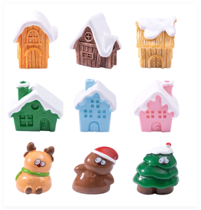 Occidentale figura in miniatura natale fata figurina in resina villaggio pupazzo <span class=keywords><strong>di</strong></span> neve albero <span class=keywords><strong>di</strong></span> cervo per ciechi a sorpresa per bambini giocattoli da bagno - Product Image 5