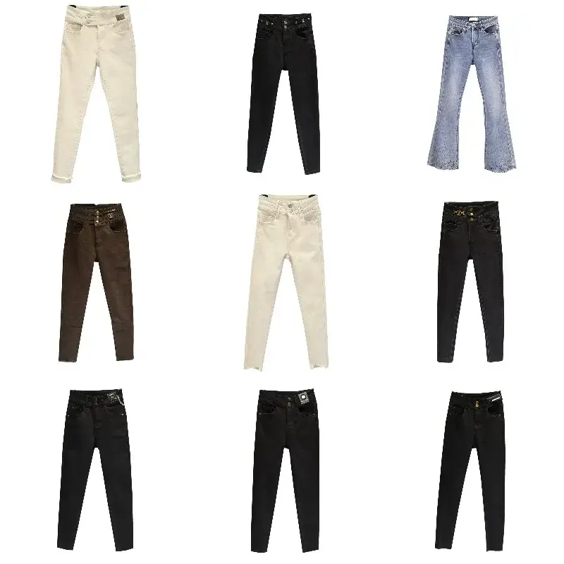 Bao phủ trong kim cương thoải mái jeans skinny jeans cho 2024 mùa hè thời trang nữ túi dây kéo thiết kế đêm ra của phụ nữ Skinny deni