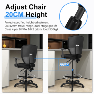 Silla de Caja Ergonómica de Malla con Respaldo Medio para <span class=keywords><strong>Supermercado</strong></span> y Tienda, Venta al por Mayor - Product Image 4