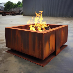 Foyer carré extérieur de haute qualité en <span class=keywords><strong>acier</strong></span> <span class=keywords><strong>corten</strong></span> foyer <span class=keywords><strong>rectangulaire</strong></span> à bois à vendre - Product Image 1