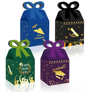 12PCS Graduation season College high school primary school party gift bow love three-dimensional white card box