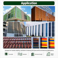 Sistema de Persianas Verticales Modernas de Aluminio para Fachadas de Edificios Comerciales, Aleación 6063 T5, Resistente al Viento, Protección Solar