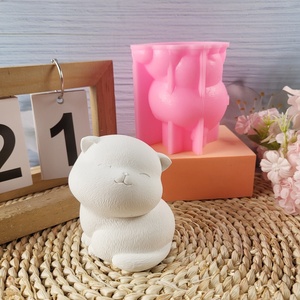Moldes de fundición de resina hechos a mano estilo Ins adornos decorativos DIY molde de gatito W0166 herramientas de pastel de escritorio de silicona - Product Image 1