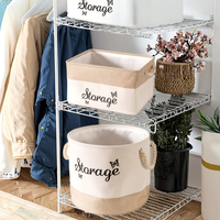 Panier de rangement en toile rectangulaire classique pliable, boîte de rangement, bacs pour la chambre à coucher, sous-vêtements et chaussettes