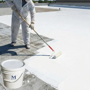 Pintura Acrílica Líquida de <span class=keywords><strong>Caucho</strong></span> Resistente para Techos, Revestimiento <span class=keywords><strong>Impermeabilizante</strong></span> para Techos de Metal y Concreto, Aplicación con Brocha - Product Image 1
