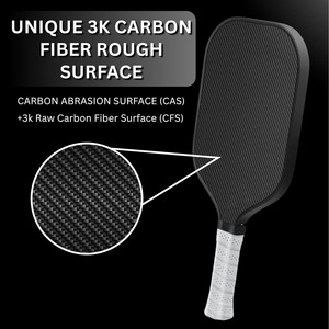 Carbon Fiber Pickleball Paddle 13.4 Mm Thickness Anti <b>Slip</b> Handle Training With <b>Nylon</b> Carry Bag Standard Shape - Product Image 4