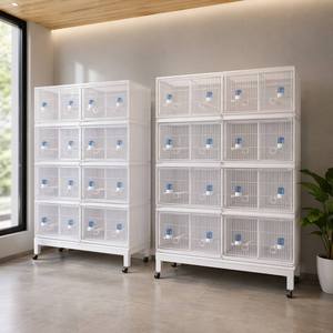 Jaula apilable para mascotas con panel divisor deslizable al por mayor para cría, exhibición en tiendas de mascotas y alojamiento multinivel - Product Image 2