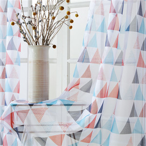 Hot Selling Modern Simplicity Geometric Fabric <strong>Voile</strong> Printed 54X96 <strong>Window</strong> Decoration Sheer Curtains - Product Image 4