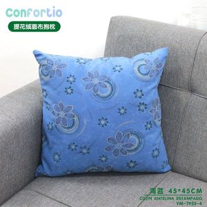 Cuscino in Antelina Jacquard Scamosciato Blu Mare 45*45, Cuscino Decorativo Stampato - Product Image 2