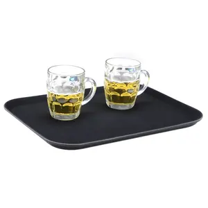 Wholesale 18"X26" Rectangle Plastic Non Slip Food Serving Tray 45cmX65cm Black Or Brown