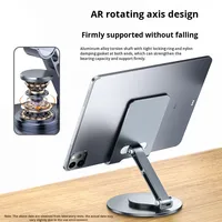 Support de téléphone et de tablette rotatif à 360 degrés en alliage d'aluminium, dissipation de la chaleur, support de bureau pliable portable pour diffusion en direct