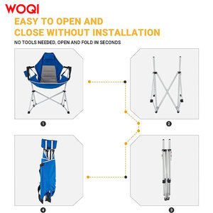 Silla Plegable para Camping Woqi, Color Azul, Marco de Aluminio, Tela Oxford, Silla de Playa y Jardín para Exteriores con Almohada, Estilo Mochila Compacta - Product Image 2