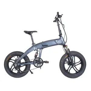 Bicicleta eléctrica plegable con suspensión completa, bici de playa con neumático ancho de 20 pulgadas, 48V, 500W