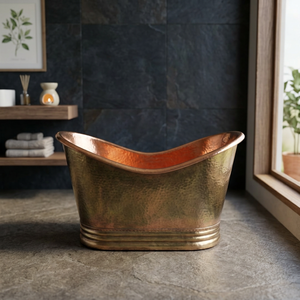 Bañera Ovalada de Cobre Independiente, Bañera de Metal Hecha a Mano para el Hogar, Hotel y Baño - Product Image 2