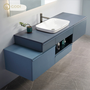 Mueble de Baño Moderno <span class=keywords><strong>GODI</strong></span> con Doble Lavabo, Diseño Nuevo, Ecológico, de Madera Maciza y Mármol, Resistente al Agua, con Garantía de 5 Años - Product Image 3