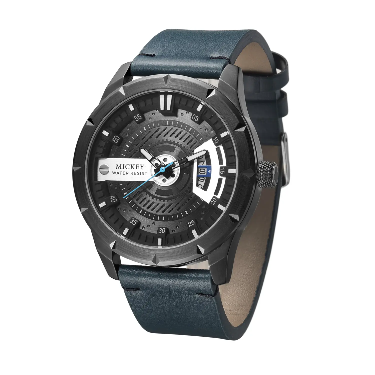 2022 Stylish custom logo watch casual Leather Waterproof Classic custom watch logo Men's Watches