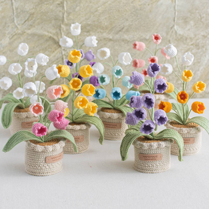 Fleur en pot au crochet faite à la main, fleur de Clematis Chiffonier en pot, plante au crochet pour décoration intérieure, cadeau Fête des Mères - Product Image 4