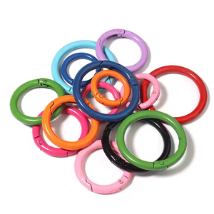 Цветные пружинные карабины 31 мм, круглые, для ключей, сумок, металлические O-образные кольца - Product Image 5