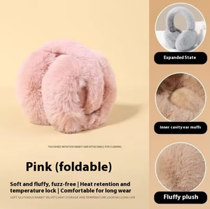 2025 महिलाओं की प्यारी फोल्डेबल शीतकालीन थर्मल नकली फर कान सुरक्षात्मक ठंडे सबूत गर्म साइकिलिंग का एक आकार गर्मी हस्तांतरण - Product Image 6