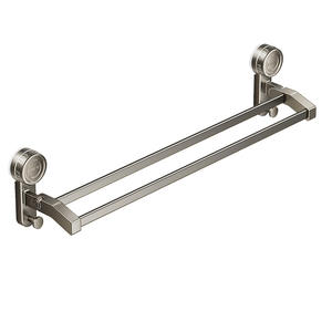 Porte-serviettes mural double barre Gongli, réglable, en métal, moderne, pour salle de bain, sans perçage - Product Image 1