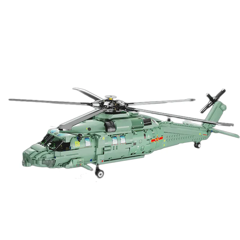 K-BOX Z-20 helikopter çok fonksiyonlu askeri ulaşım uçak Moc yapı taşları setleri mühendislik eğitici oyuncaklar çocuklar