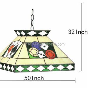 Lámpara Colgante Tiffany de 16'' con Iluminación LED, Diseño Cuadrado Pequeño, Hecha a Mano, Altura Ajustable, Lámpara de Araña de Cristal - Product Image 3