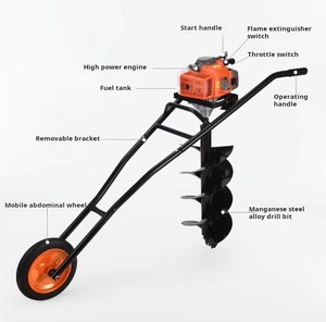 Moteur à essence 63cc 1200W 2 temps/4 temps, tarière de forage industrielle DIY pour la terre avec garantie d'un an - Product Image 5