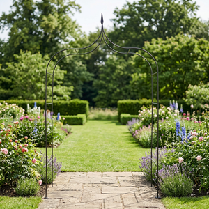 Arches de treillis de jardin et portail d'allée au design traditionnel, en métal thermolaqué, moderne et élégant, fabriqué en Inde - Product Image 2
