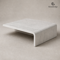 Table basse pliante en marbre veiné blanc et gris sur mesure pour la décoration du salon