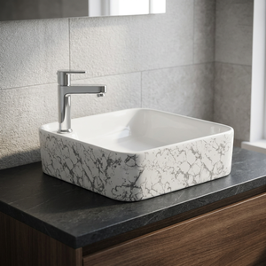 Dernier Tableau Ci-dessus Évier Européen Antique Rectangulaire Noir et En Bois En Céramique Lavabo Lavabo - Product Image 2