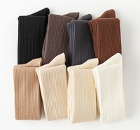 WUYANG FACTORY vente en gros plaine noir blanc école longues uniformes chaussettes femmes coton sur le genou chaussettes cuisse haute Stock