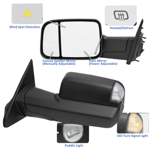Para Dodge para Ram 1500 2019-2024 espejo <span class=keywords><strong>de</strong></span> remolque lateral con lámpara <span class=keywords><strong>de</strong></span> Charco <span class=keywords><strong>de</strong></span> señal <span class=keywords><strong>de</strong></span> giro calentada eléctrica nueva condición punto ciego - Product Image 3