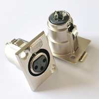 Connecteur adaptateur XLR femelle 3 broches pour microphone, montage sur panneau, contact en cuivre, boîtier en alliage de zinc