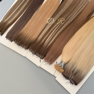 2025 gros génie trame de cheveux Cabello Humano naturel humain brut <span class=keywords><strong>blond</strong></span> Double dessiné génie trame russe Extensions de cheveux naturels - Product Image 2
