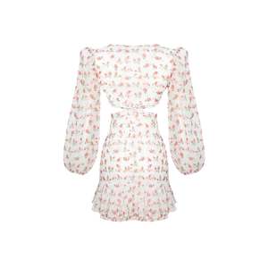 Robe personnalisée à motif de roses blanches avec découpes latérales, élégante et décontractée, vêtements grande taille pour les mariages, les clubs, les journées, tailles XS à XL - Product Image 4