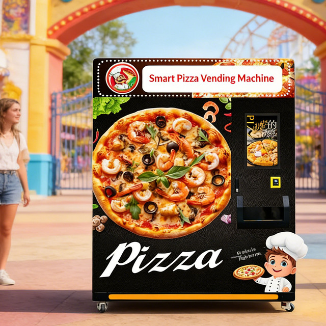 Custom Outdoor Pizza Vending Machine with Touchscreen 60-Piece Capacity Remote Monitoring & Cloud Integration