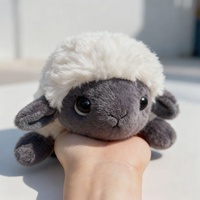 Peluche d'agneau d'oreille de mouton super douce authentique de 25 cm, jouet en peluche mignon avec visage noir, coussin en coton PP, anti-stress, vente en gros