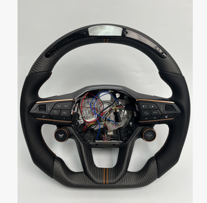 Volante de Fibra de Carbono Forjado Personalizado YLC con LED para SEAT <span class=keywords><strong>Cupra</strong></span> Leon X 1 FR MQB EVO PQ, Accesorios de Estilo Racing - Product Image 2