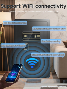 Coffre-fort électronique numérique biométrique en métal pour hôtel, coffre de rangement en acier, sécurité domestique, rangement <span class=keywords><strong>secret</strong></span>, coffre-fort pour argent - Product Image 4
