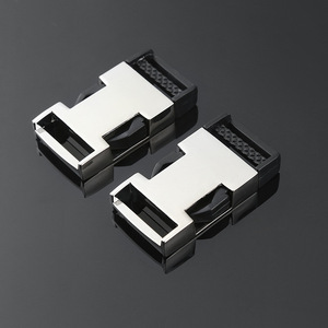 Side Release Buckle Metal Adjustable Bag Accessory Silver Black Durable For <b>Backpack</b> Waist Belt Shoulder <b>Strap</b> - Product Image 1