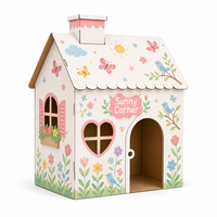 Maison de jeu en carton écologique, recyclable, faite à la main, personnalisée, imprimée à l'écran, pour enfants, pliable, maison en papier DIY, jouet d'intérieur et d'extérieur