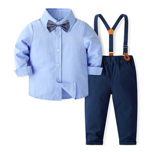 Nouvelle Collection : Ensemble Costume Formel <span class=keywords><strong>Garçon</strong></span> Style Gentleman Britannique avec <span class=keywords><strong>Bretelles</strong></span> – Tenue Printemps-Automne pour Anniversaire Enfant - Product Image 5