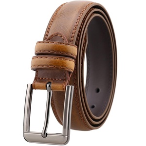 Alta calidad de encargo <span class=keywords><strong>Bicolor</strong></span> marrón Casual ajustable genuino de piel de vaca de los hombres correa de cuero al por mayor - Product Image 4