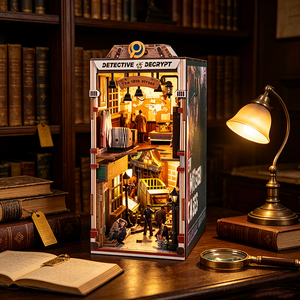 DIY <span class=keywords><strong>Detective</strong></span> 18th Street Book Nook Vintage Crime Alley Diorama a Doppio Strato con LED Caldo, Fermalibri Magico - Product Image 5